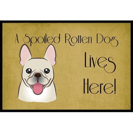 Carolines Treasures Carolines Treasures BB1486MAT French Bulldog Spoiled Dog Lives Here Indoor & Outdoor Mat; 18 x 27 in. BB1486MAT